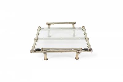 English Victorian Silver Plate Bamboo Tray
