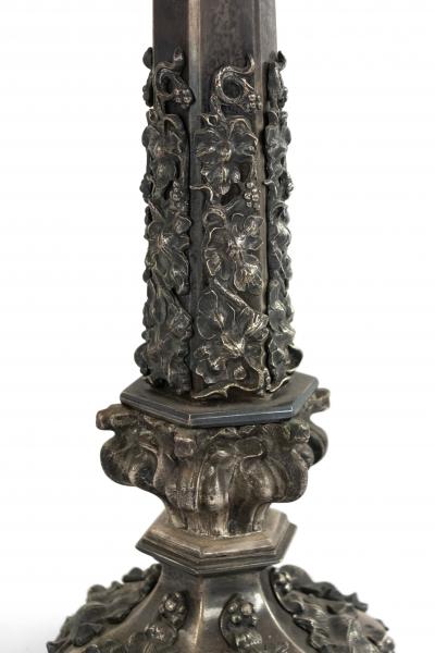 English Victorian Silver Plate Table Lamp
