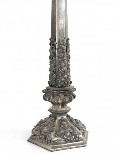 English Victorian Silver Plate Table Lamp