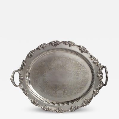 English Victorian Silver Plate Tray