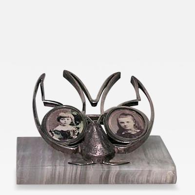 English Victorian Silver and Onyx Picture Frame