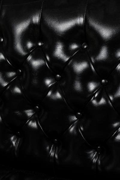 English Victorian Style Black Tufted Camelback Sofa