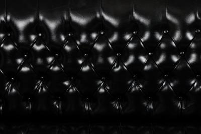 English Victorian Style Black Tufted Camelback Sofa