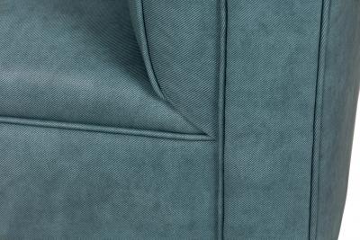 English Victorian Style Blue Gray Textured Vinyl Upholstered Sofa manner of How