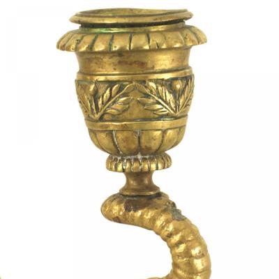 English Victorian Style Brass Elephant Candlestick