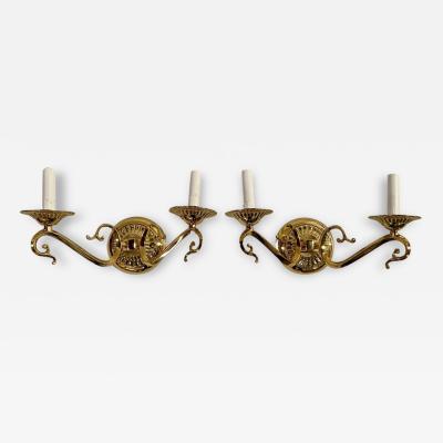 English Victorian Style Brass Sconce a Pair