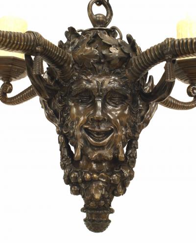 English Victorian Style Chandelier of Mythological Head Form