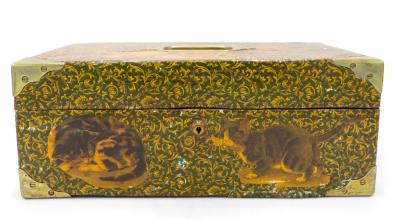 English Victorian Style Decoupage Cat Box