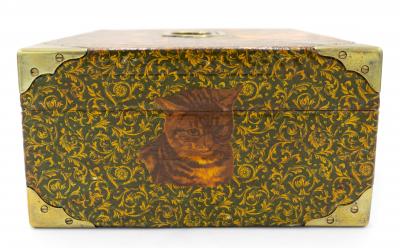 English Victorian Style Decoupage Cat Box