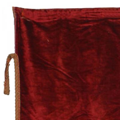 English Victorian Style Maroon Velvet Corded Border Drape