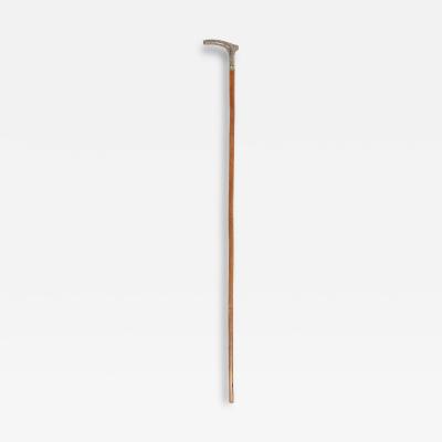 English Victorian Style Silver and Wood Cane