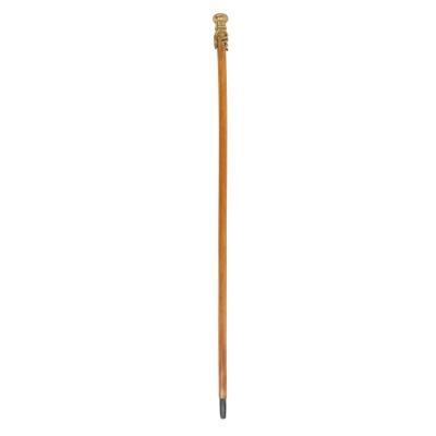 English Victorian Style Wood and Bronze Cane with Hand