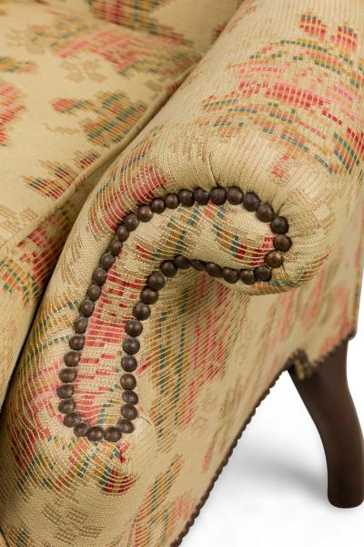 English Victorian Tan Wing Chair