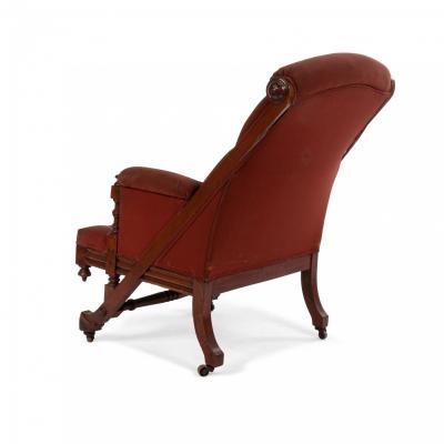English Victorian Tufted Walnut Arm Chair