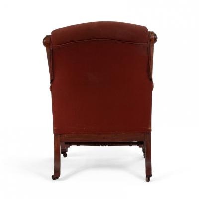 English Victorian Tufted Walnut Arm Chair