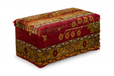 English Victorian Turkish Kilim Floor Trunk
