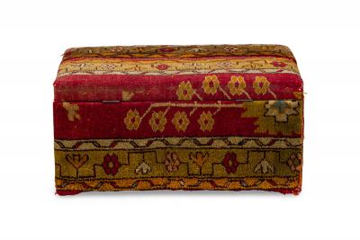 English Victorian Turkish Kilim Floor Trunk