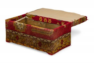 English Victorian Turkish Kilim Floor Trunk