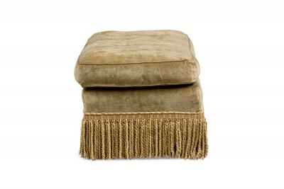English Victorian Velvet Green Footstool