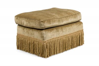 English Victorian Velvet Green Footstool