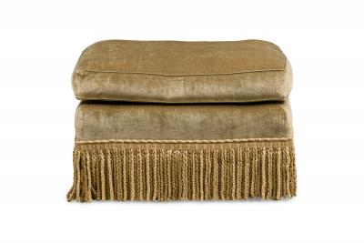 English Victorian Velvet Green Footstool