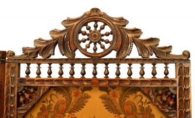 English Victorian Walnut 3 Fold Screen