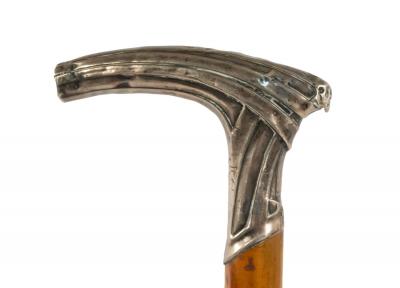 English Victorian Wood and Silver Cane