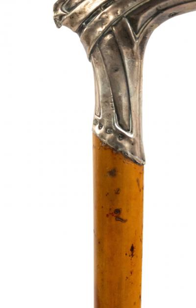 English Victorian Wood and Silver Cane