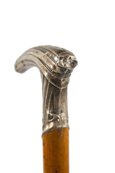English Victorian Wood and Silver Cane