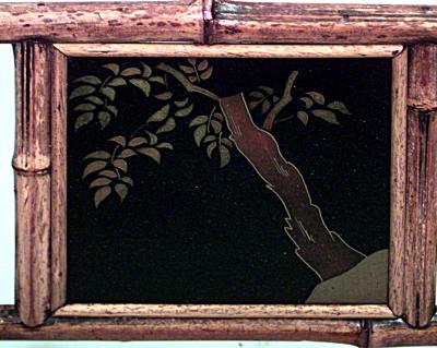 English Victorian style 20th Cent Bamboo Rectangular Cross Leg End Table