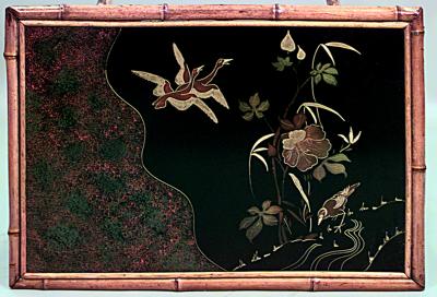 English Victorian style 20th Cent Bamboo Rectangular Cross Leg End Table