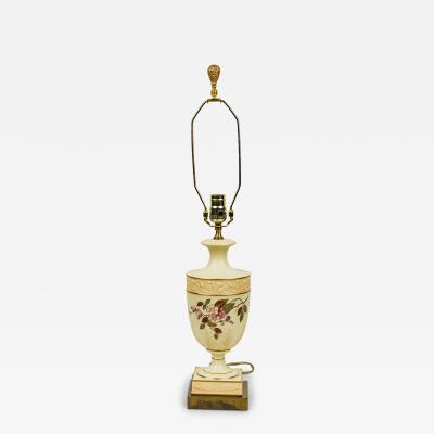 English Victorian style Mid Century Floral Porcelain Urn Form Table Lamp