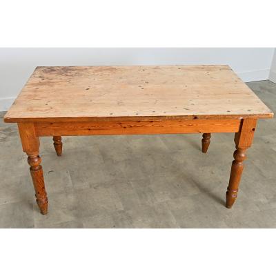 English Vintage Pine Dining Table