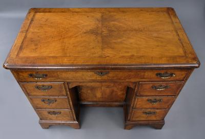 English Walnut Ladies Kneehole Desk