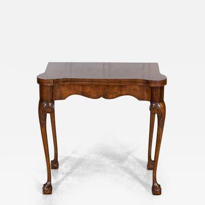 English Walnut Mahogany Games Table