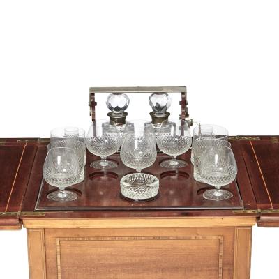 English Walnut and Mahogany Drinks Cabinet With Fitted Tantalus Bar Circa 1920