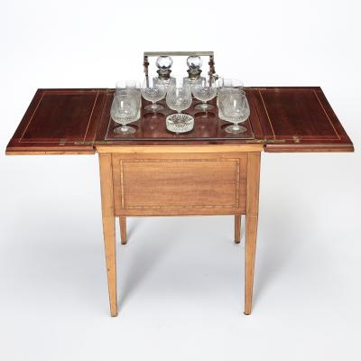English Walnut and Mahogany Drinks Cabinet With Fitted Tantalus Bar Circa 1920