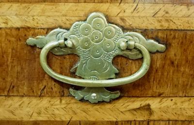 English Walnut and Satinwood Inlaid Petite Chest or Bachelors Chest circa 1715