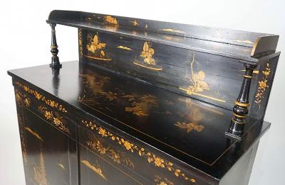 English William IV Chinoiserie Painted Chiffonier form Cabinet circa 1835