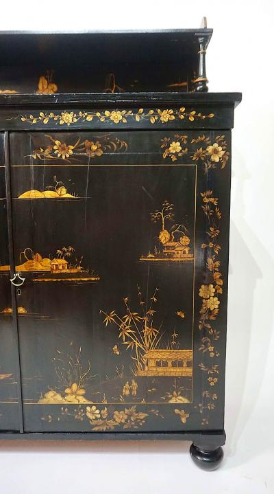 English William IV Chinoiserie Painted Chiffonier form Cabinet circa 1835