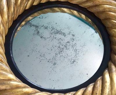 English William IV Giltwood Convex Mirrors Pair circa 1830