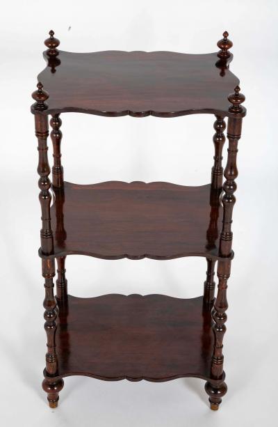 English William IV Solid Rosewood Three Tier Etagere