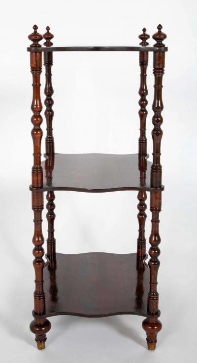 English William IV Solid Rosewood Three Tier Etagere