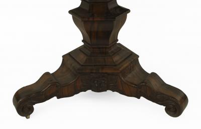 English William IV Zebra Wood Center Tilt Top Table