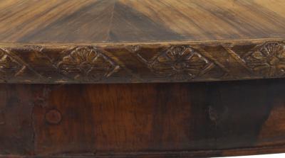 English William IV Zebra Wood Center Tilt Top Table