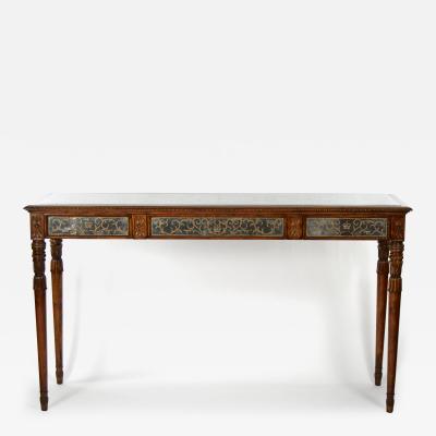 English Wood Framed Mirrored Regency Console Table