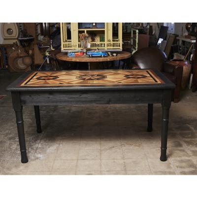 English Writing Table with Parquetry top
