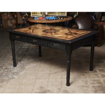English Writing Table with Parquetry top