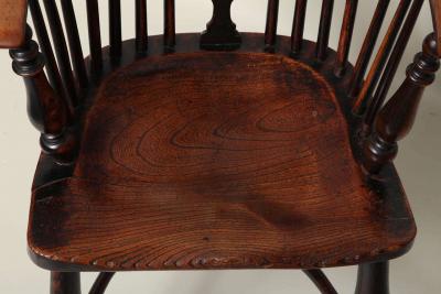 English Yew Wood Hoop Back Windsor Armchair