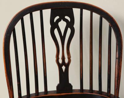 English Yew Wood Hoop Back Windsor Armchair